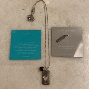 Core Jewelry Silver Follow your Heart 24” necklace with Leap of Faith Charm